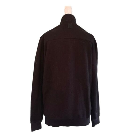 Calvin Klein Thermal Athletic Jacket Black Textured Ribbed Knit Zip Up S - Picture 2 of 8